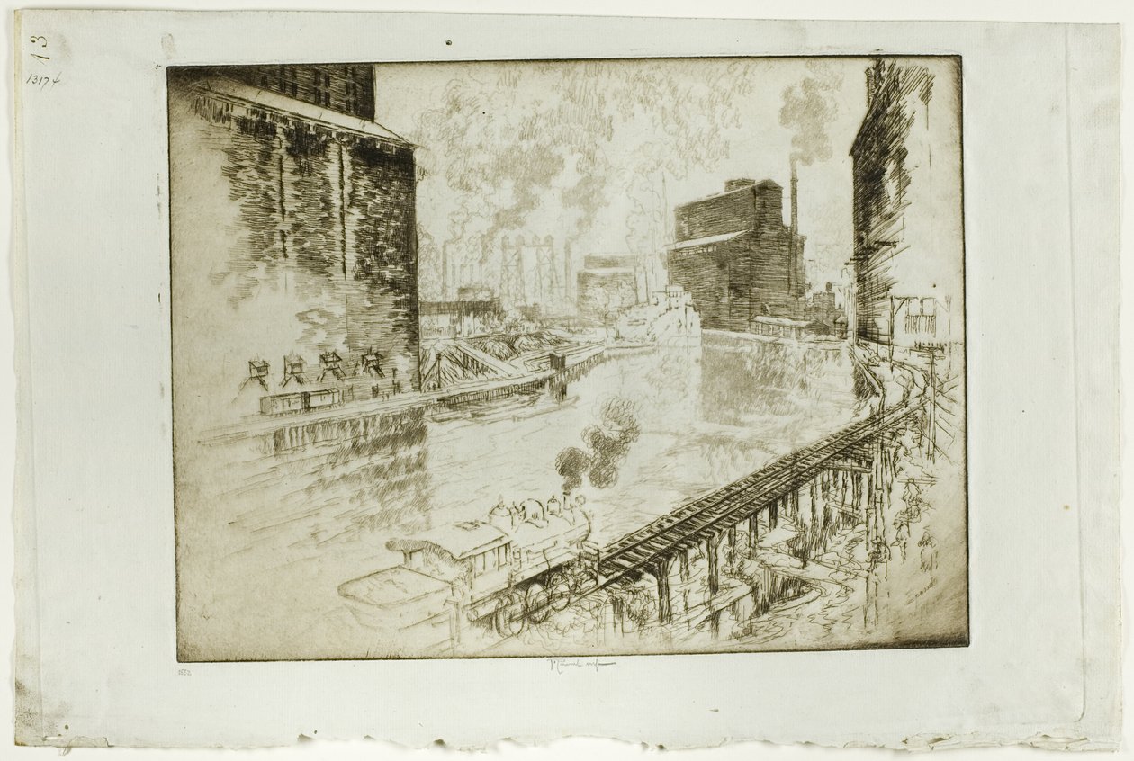 Gli elevatori di grano, Chicago da Joseph Pennell