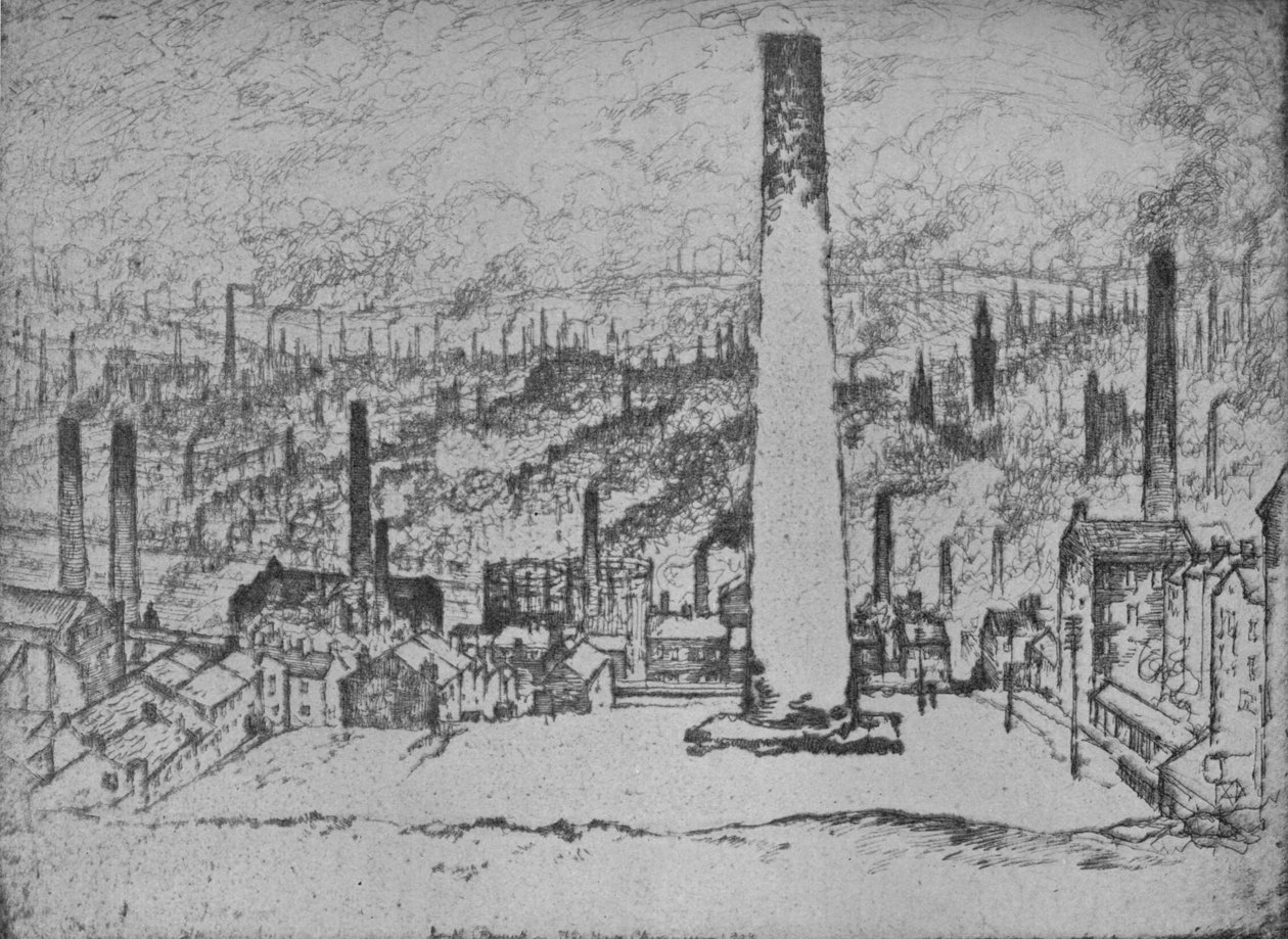 Il grande camino, Bradford, 1909 da Joseph Pennell