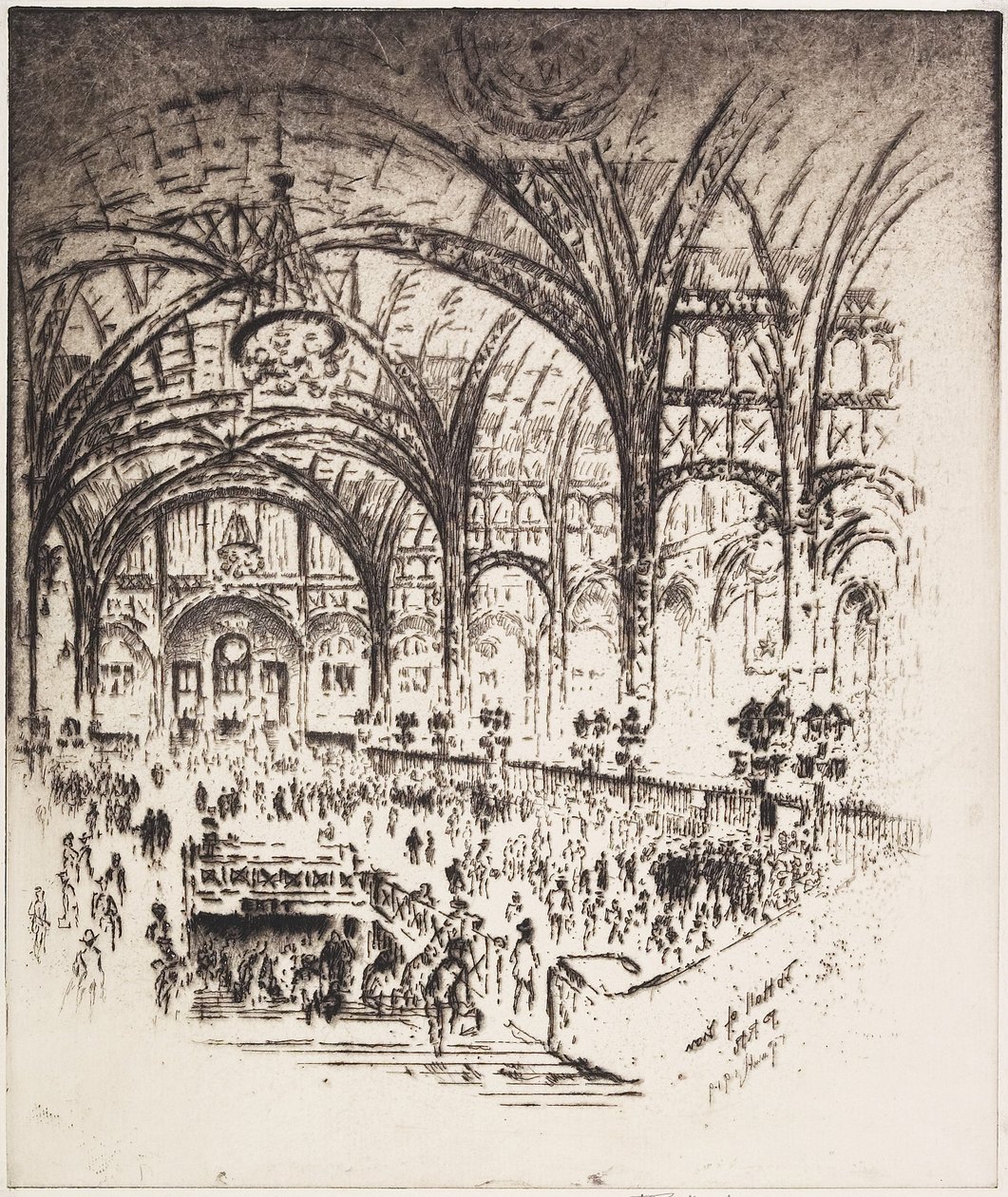 La sala del ferro, Pennsylvania Station, New York, 1919 da Joseph Pennell