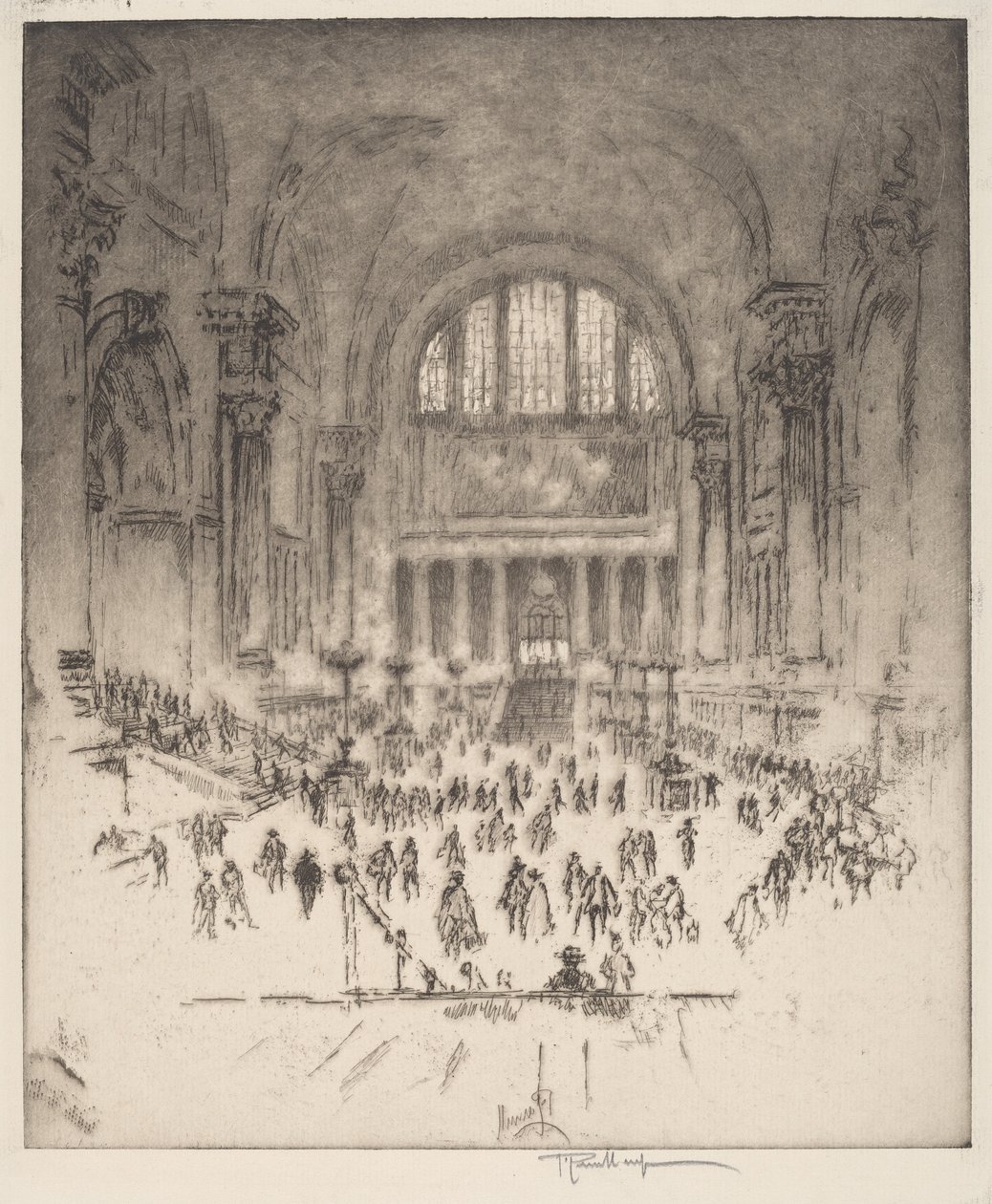 La sala di marmo, Stazione Pennsylvania, New York da Joseph Pennell