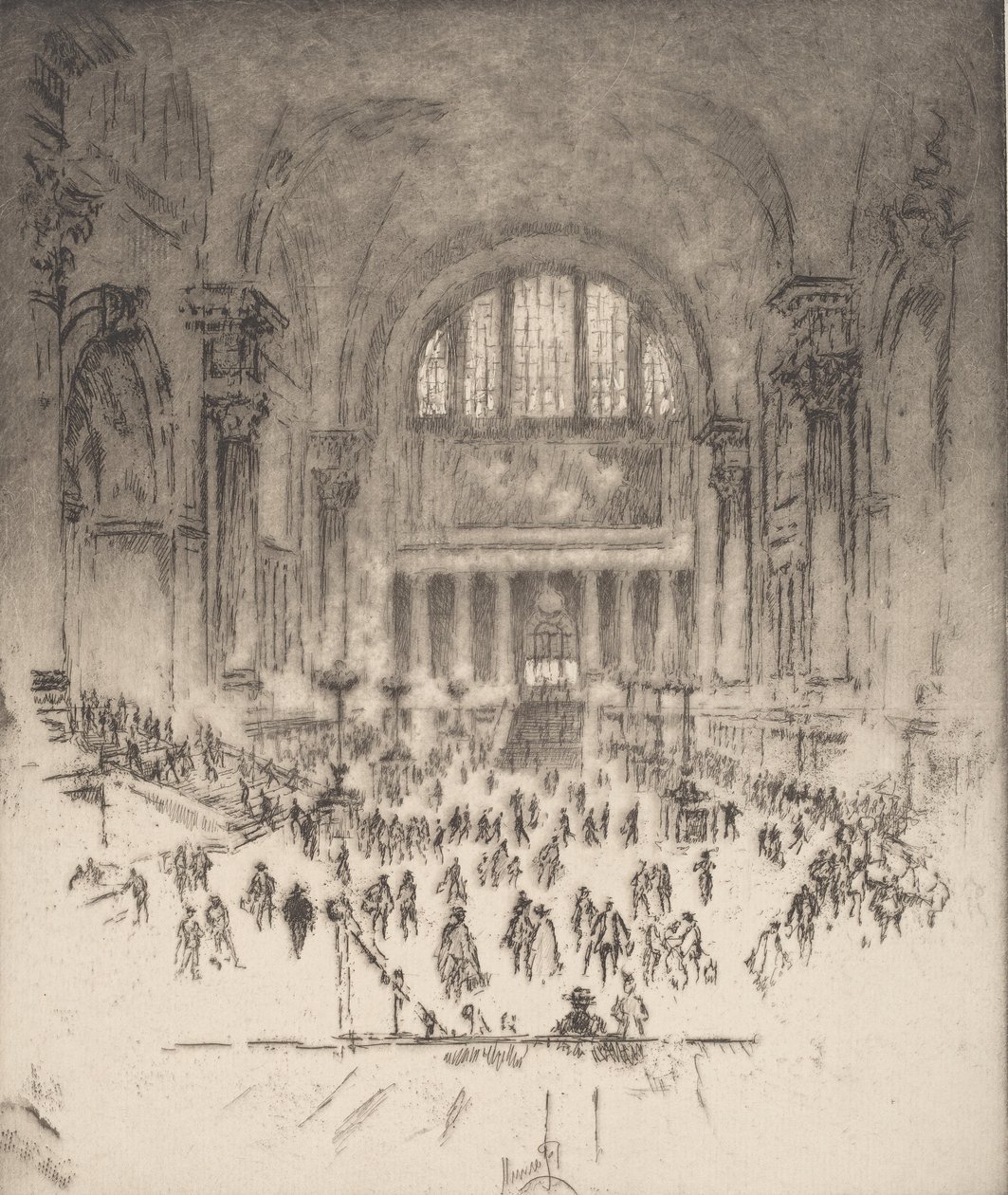 La Sala di Marmo, Stazione Pennsylvania, New York, 1919 da Joseph Pennell