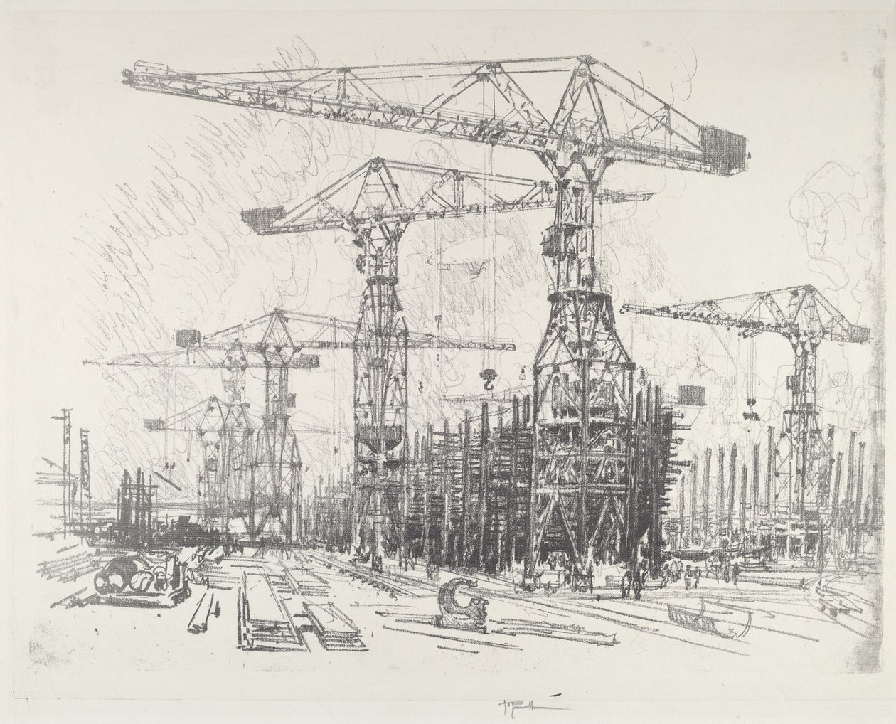 Il vecchio cantiere navale da Joseph Pennell