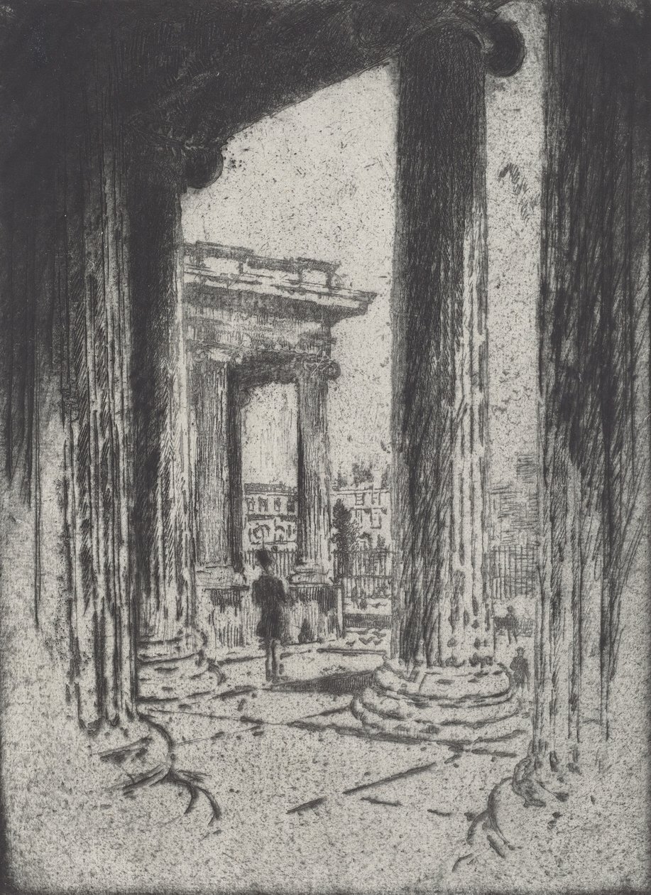 Il portico, British Museum da Joseph Pennell