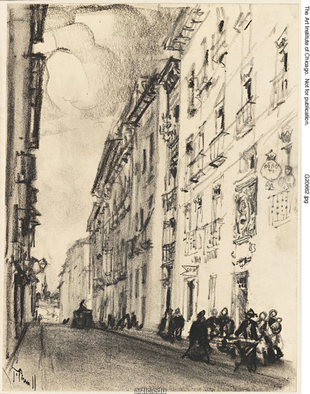 La strada di Cervantes e Lope de Vega, Madrid da Joseph Pennell