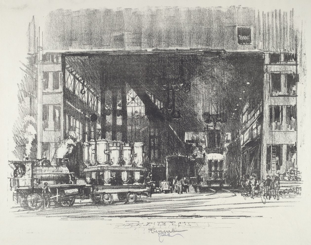 Le urne, che lanciano grandi conchiglie da Joseph Pennell