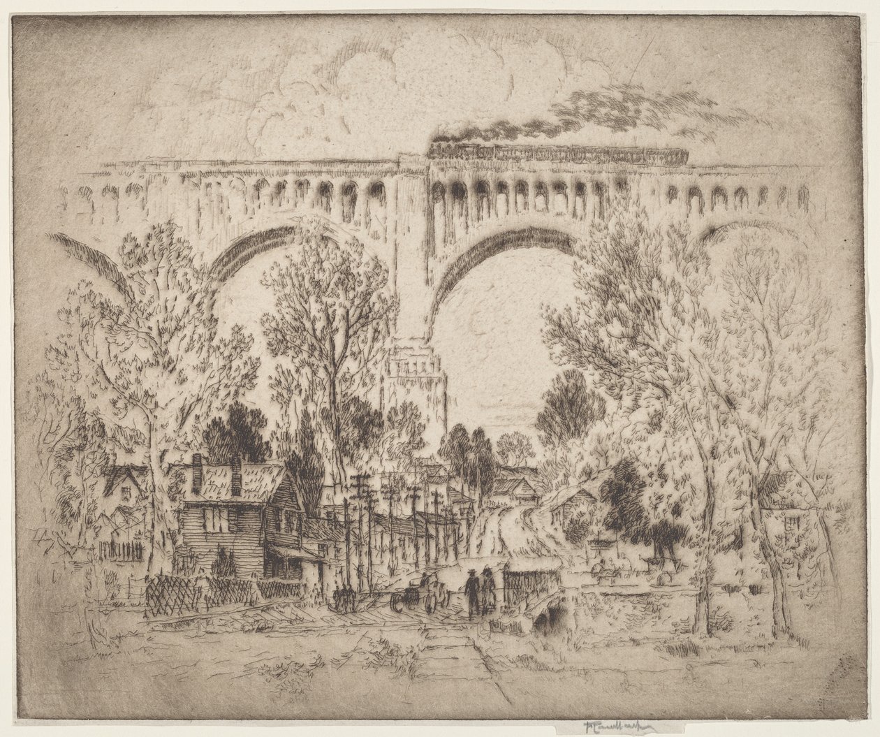 Il Viadotto, D., L. & W. a Nicholson, Pa. da Joseph Pennell