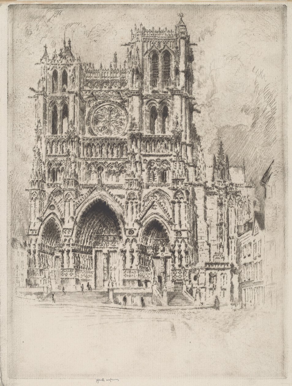 La facciata ovest, Amiens da Joseph Pennell