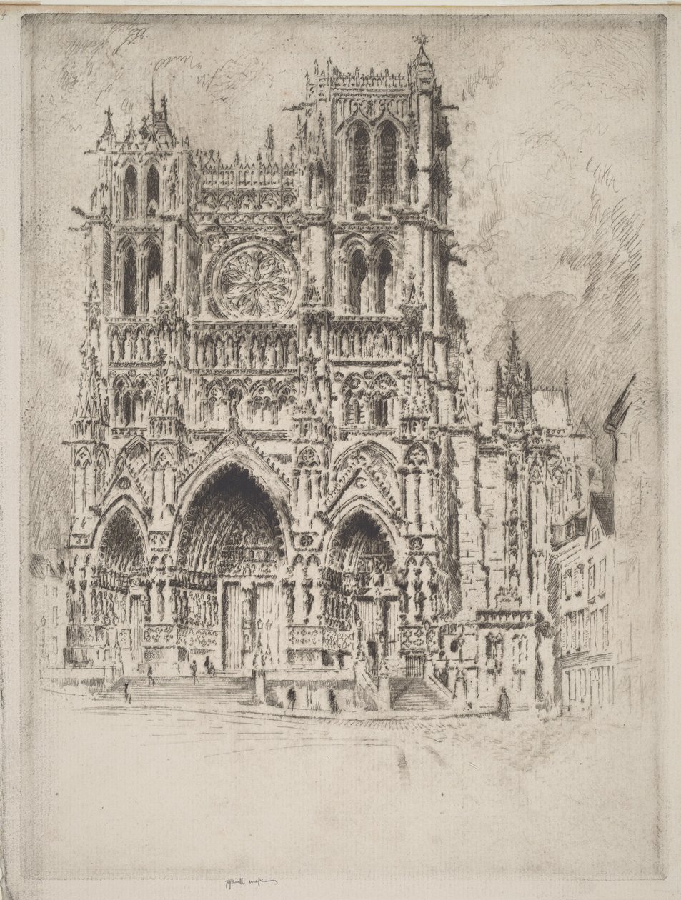 La facciata occidentale, Amiens da Joseph Pennell
