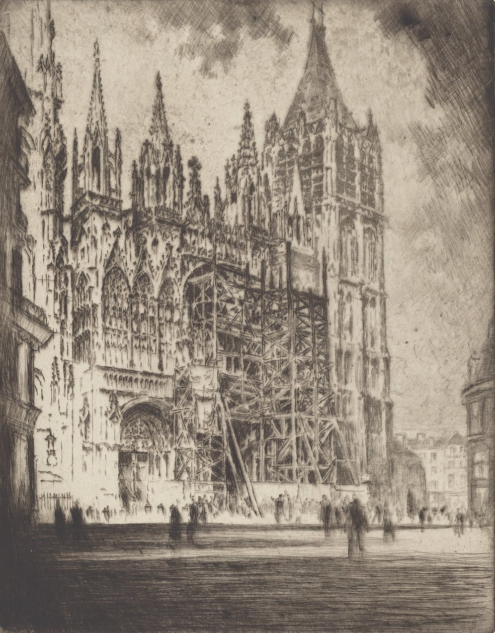 La Facciata Ovest, Cattedrale di Rouen, 1907 da Joseph Pennell