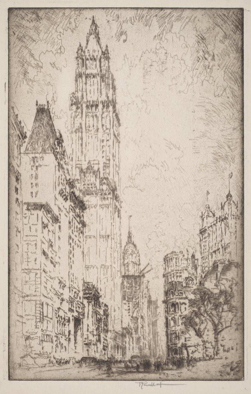 Il Woolworth Building da Joseph Pennell