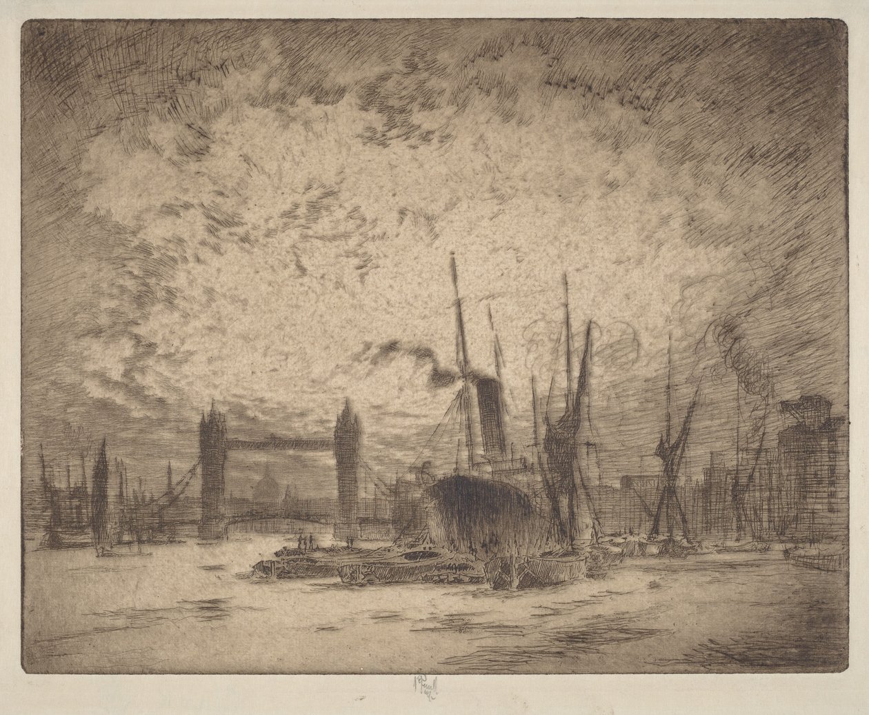 Tower Bridge, sera da Joseph Pennell