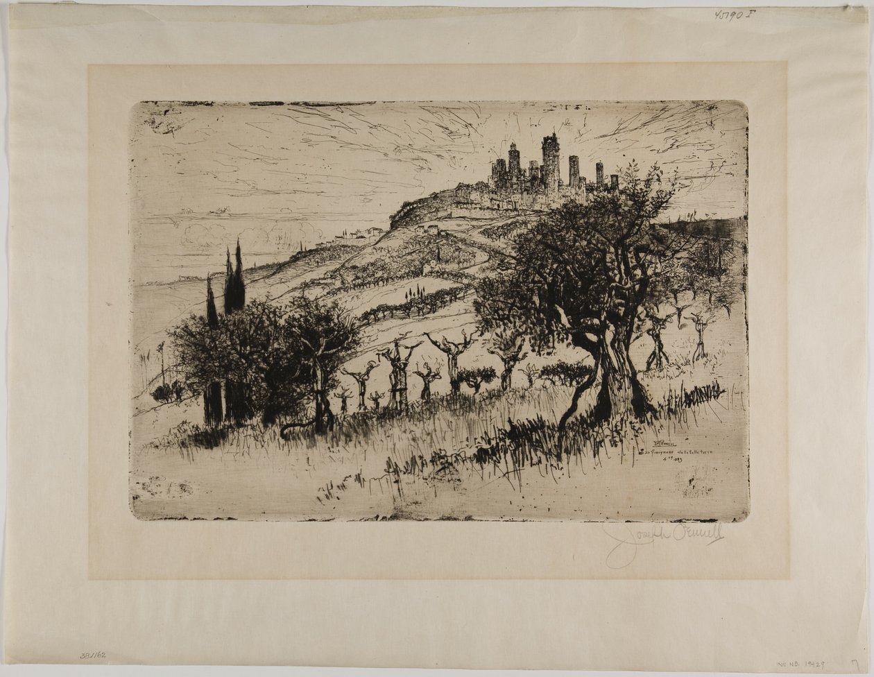 Torri di San Gimignano, Fuori dalle Mura da Joseph Pennell