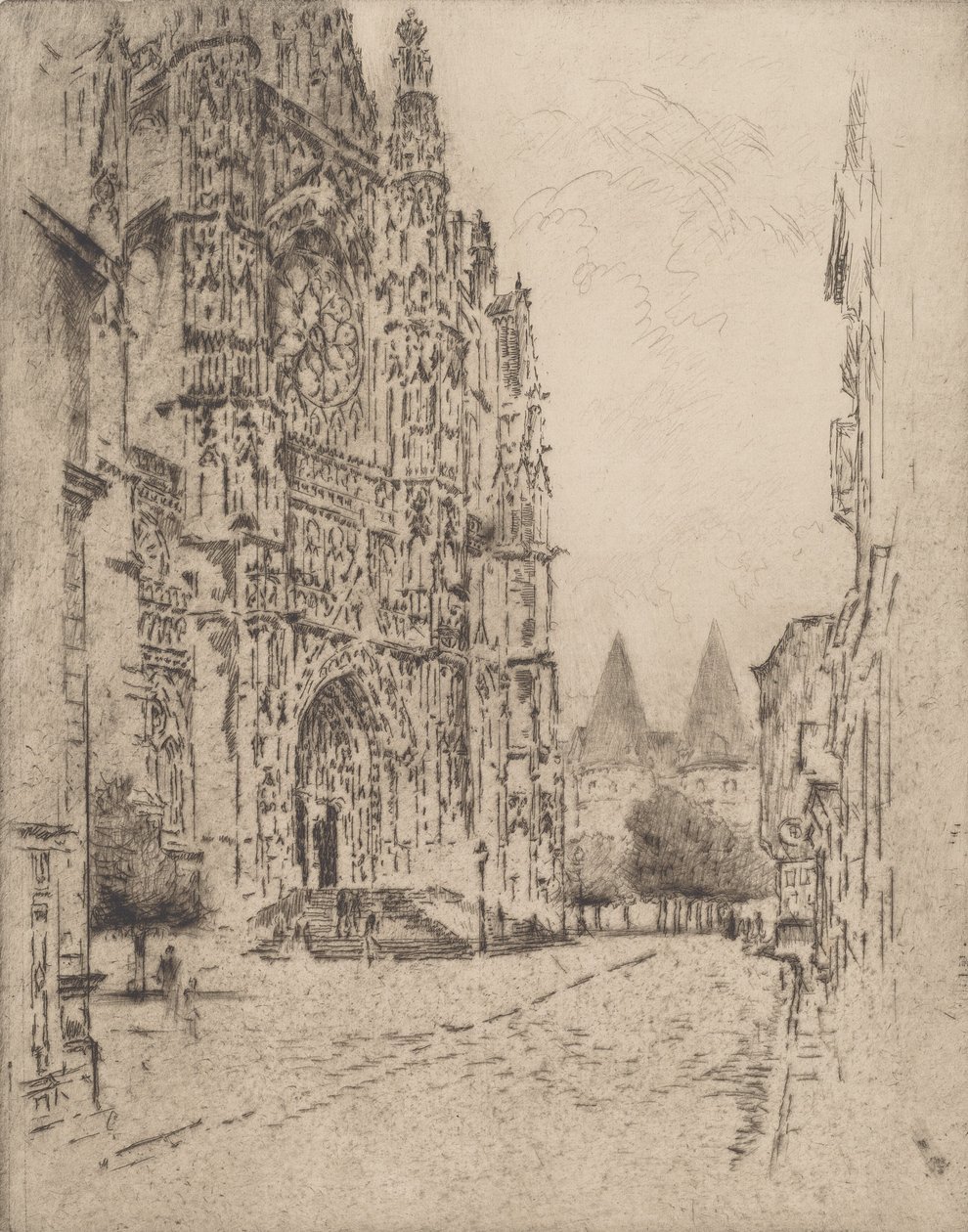 Torri del Palazzo del Vescovo, Beauvais, 1907 da Joseph Pennell
