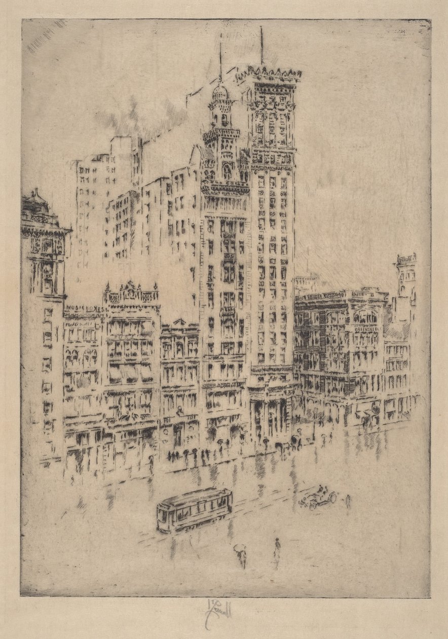 Union Square, giornata piovosa da Joseph Pennell