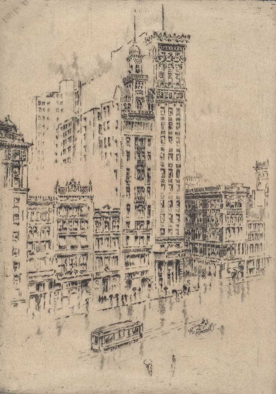 Union Square, giorno di pioggia da Joseph Pennell
