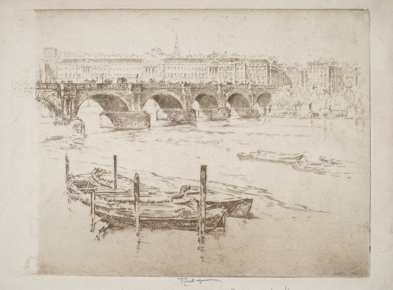 Il ponte di Waterloo e Somerset House da Joseph Pennell