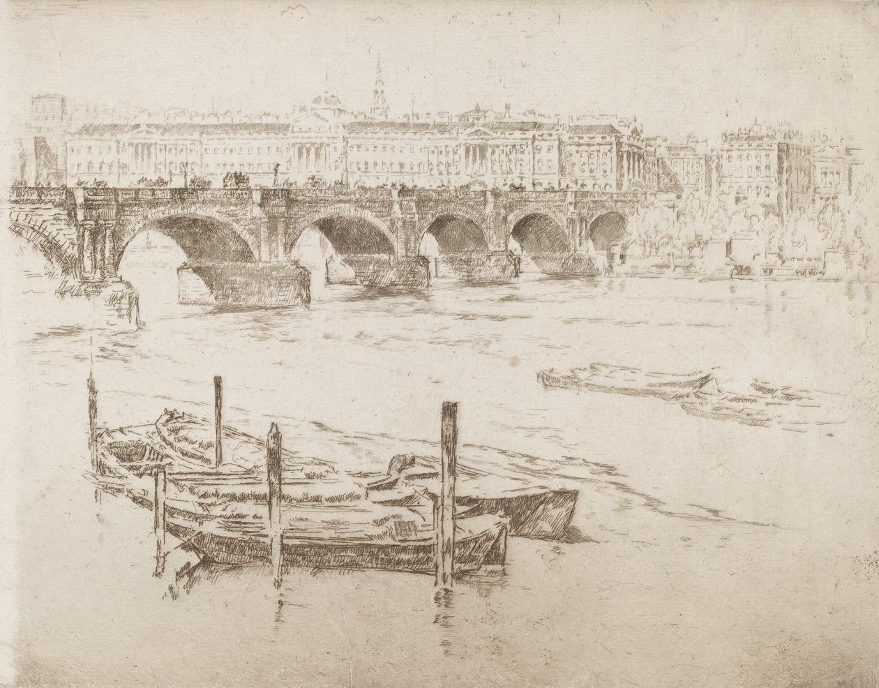 Ponte di Waterloo e Somerset House da Joseph Pennell