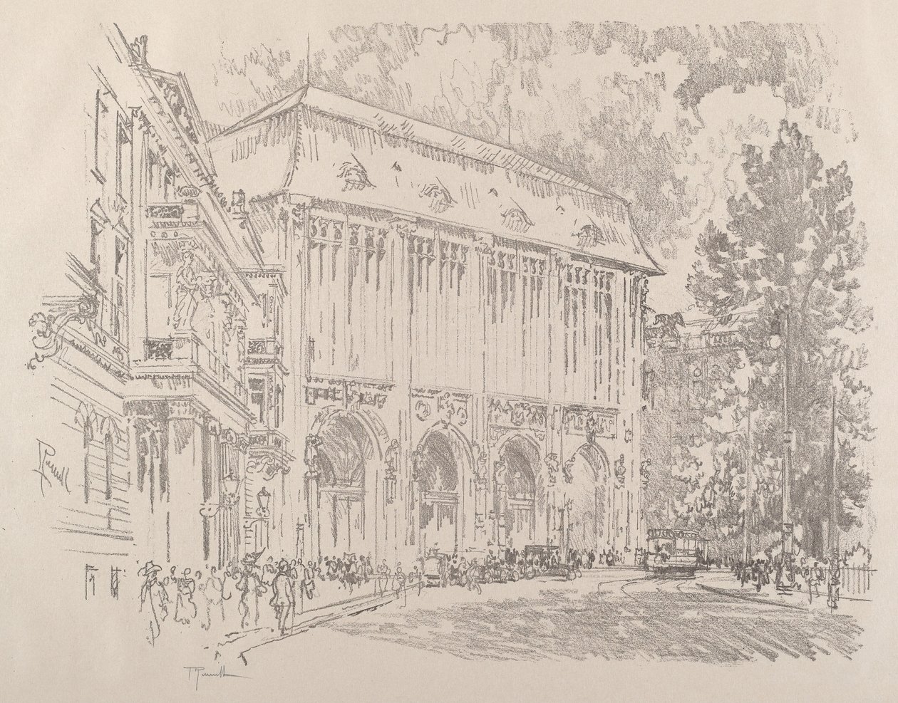 Wertheim, Leipziger-Platz, Berlino, 1921 da Joseph Pennell