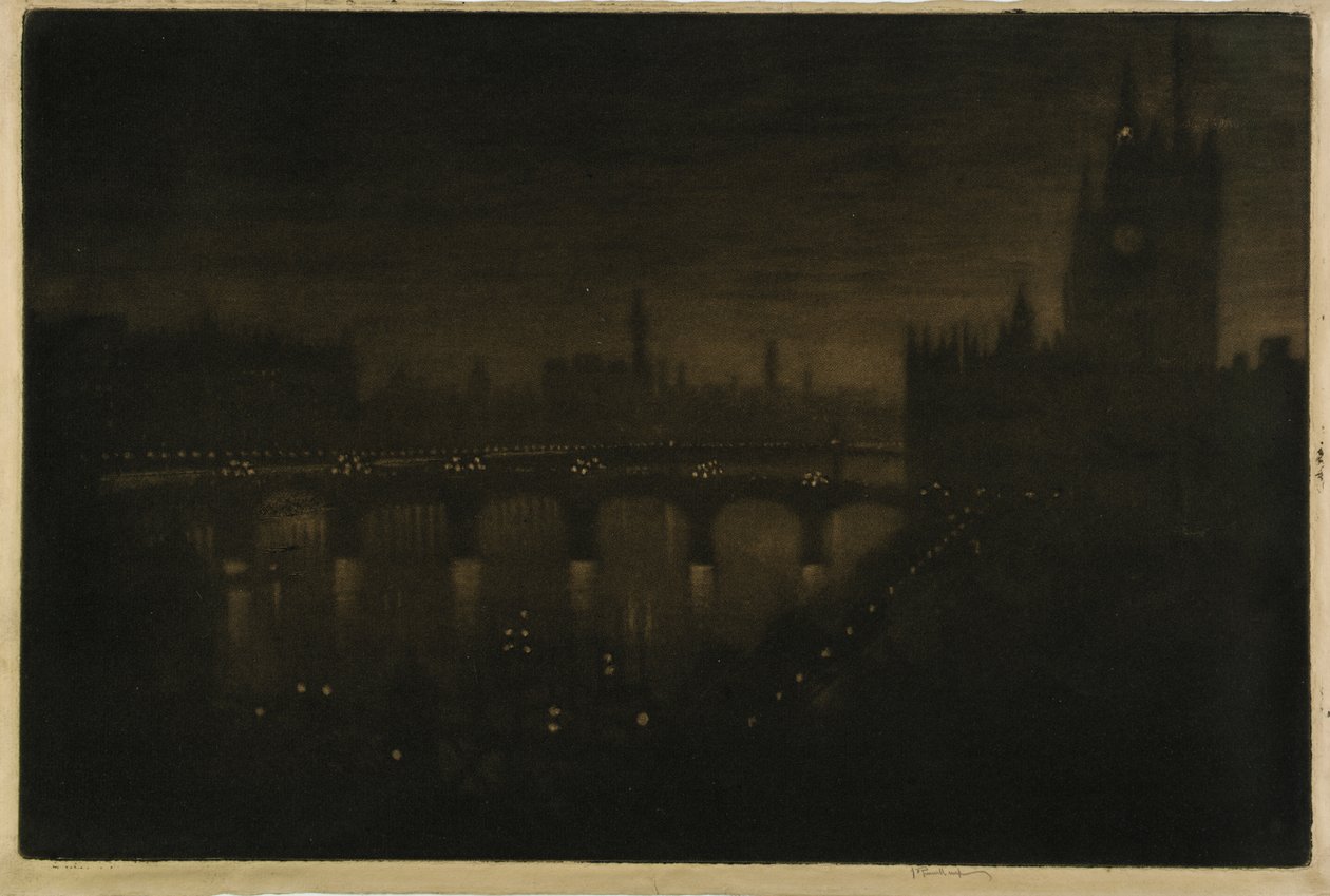 Westminster di notte - dalla finestra del mio studio da Joseph Pennell