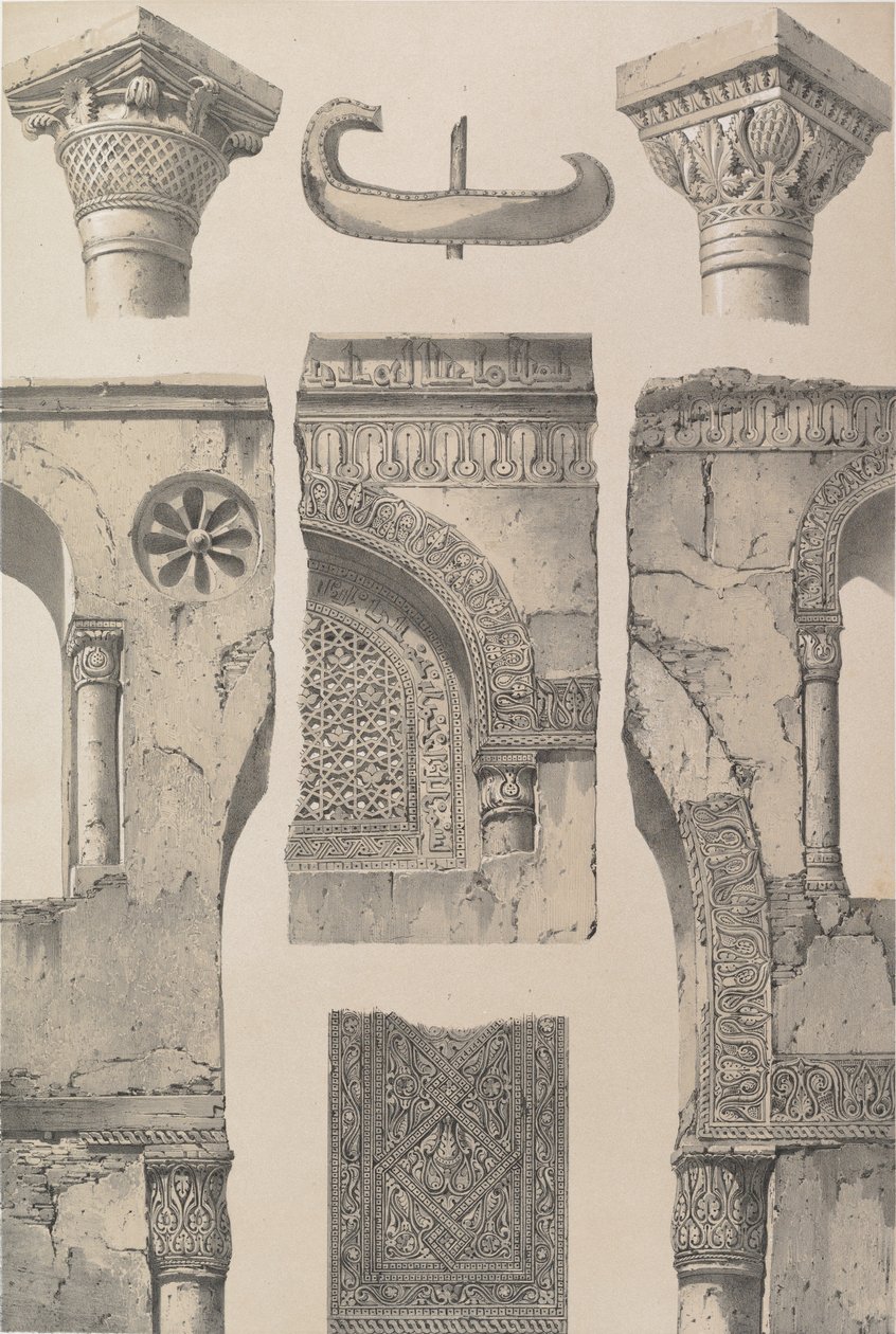 13. Dettagli, Moschea di Ibn Tulun, 1843 da Joseph Philibert Girault De Prangey