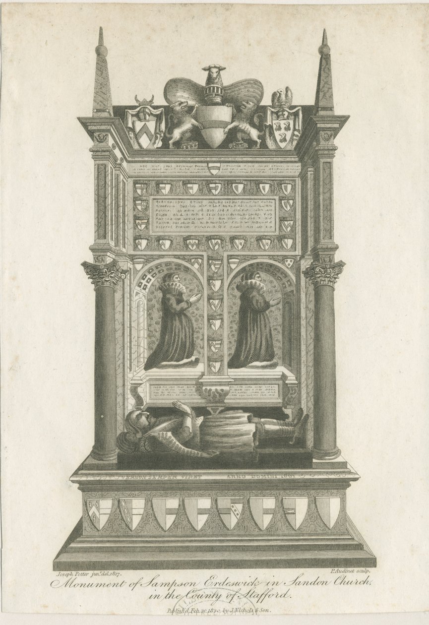 Chiesa di Sandon - Tomba di Sampson Erdeswicke da Joseph Potter
