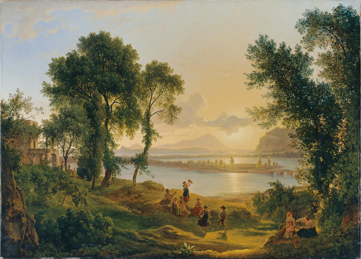 Tramonto sui Campi Flegrei verso le isole di Procida e Ischia da Joseph Rebell