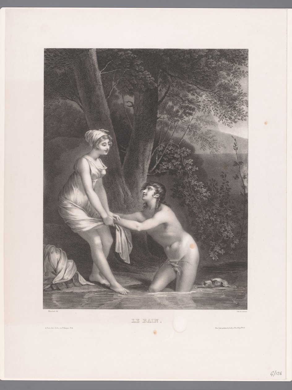 Dafni e Cloe che fanno il bagno da Joseph Rose Lemercier