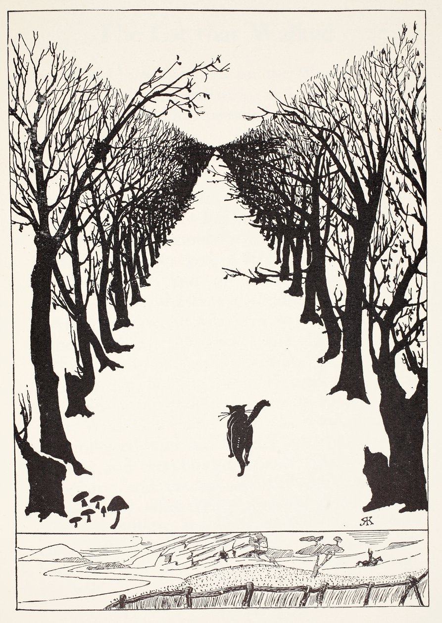 Il gatto che camminava da solo, illustrazione da 