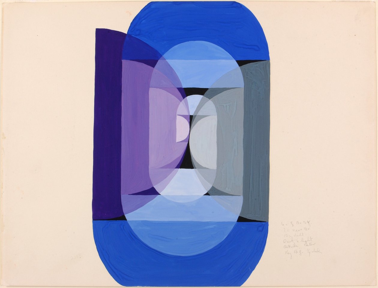 Ruota blu-grigio-viola (dalla serie "Le basi matematiche delle arti") da Joseph Schillinger