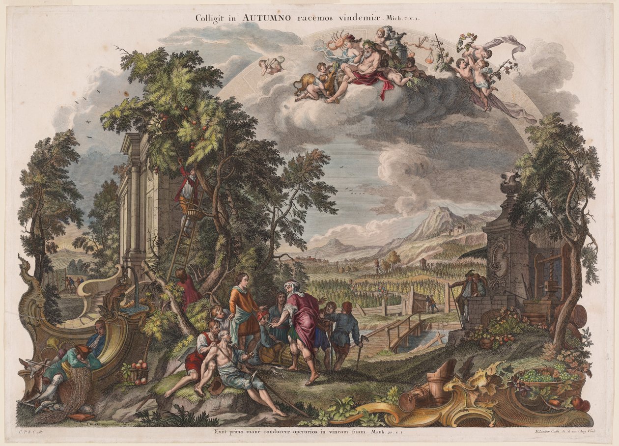 Autunno da Joseph Sebastian Klauber, Johann Baptist Klauber, after Johann Wolfgang Baumgartner