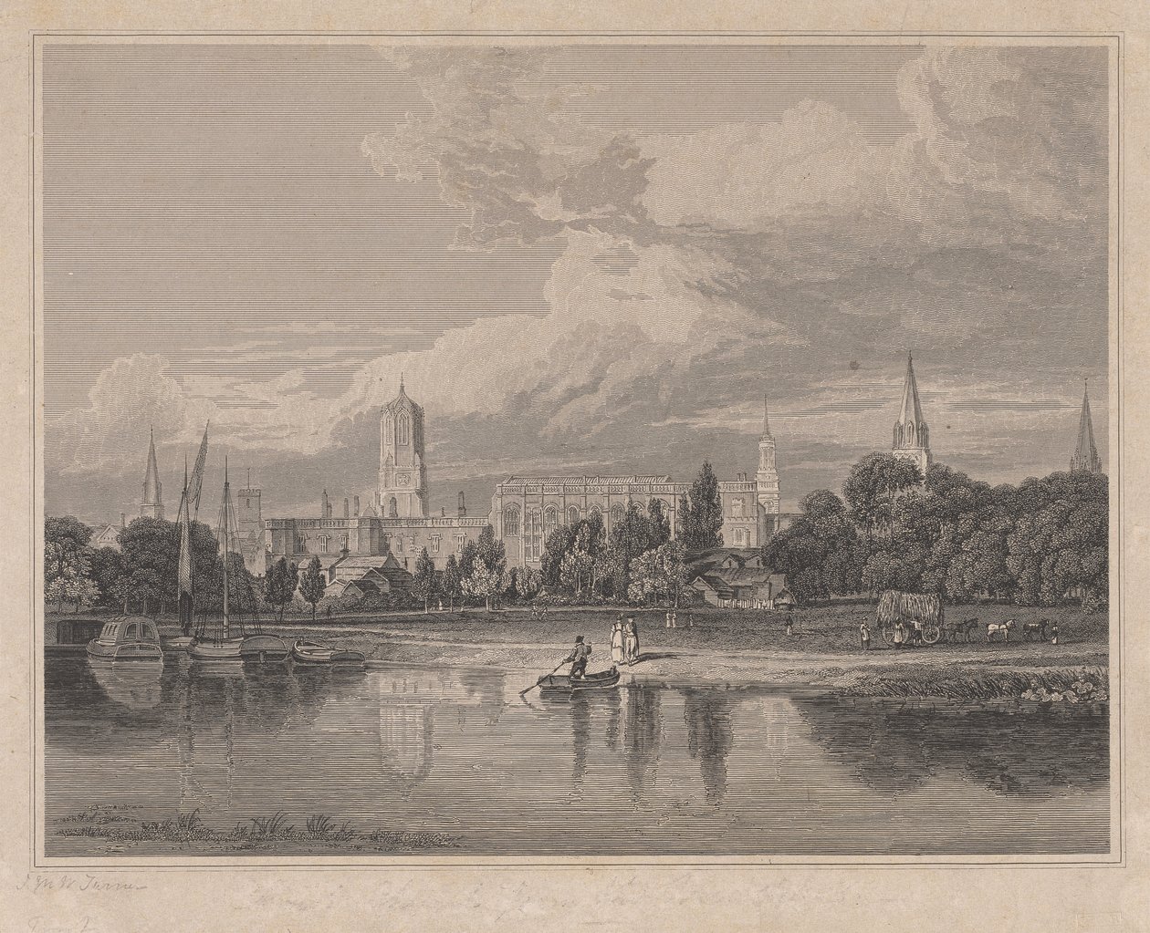 Vista sud della Christ Church, ecc. dai prati da Joseph Skelton