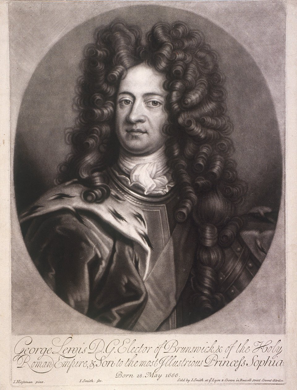 Ritratto ovale di Giorgio I, Re di Gran Bretagna, c. 1700 da Joseph Smith