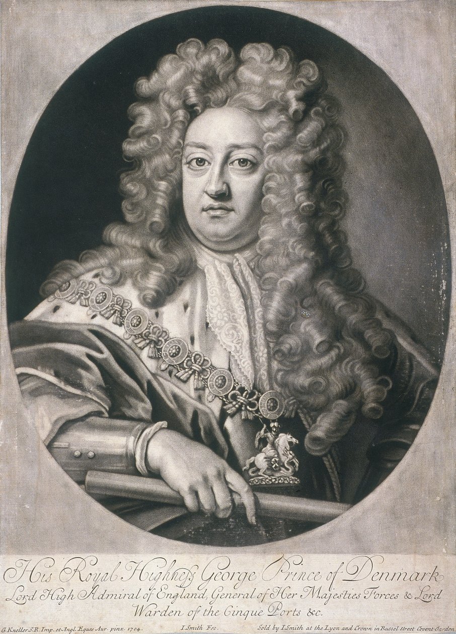 Ritratto ovale di Giorgio, Principe di Danimarca, 1704 da Joseph Smith