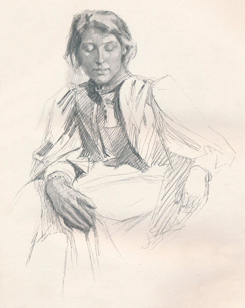 Studio a matita, c1897 da Joseph Syddall