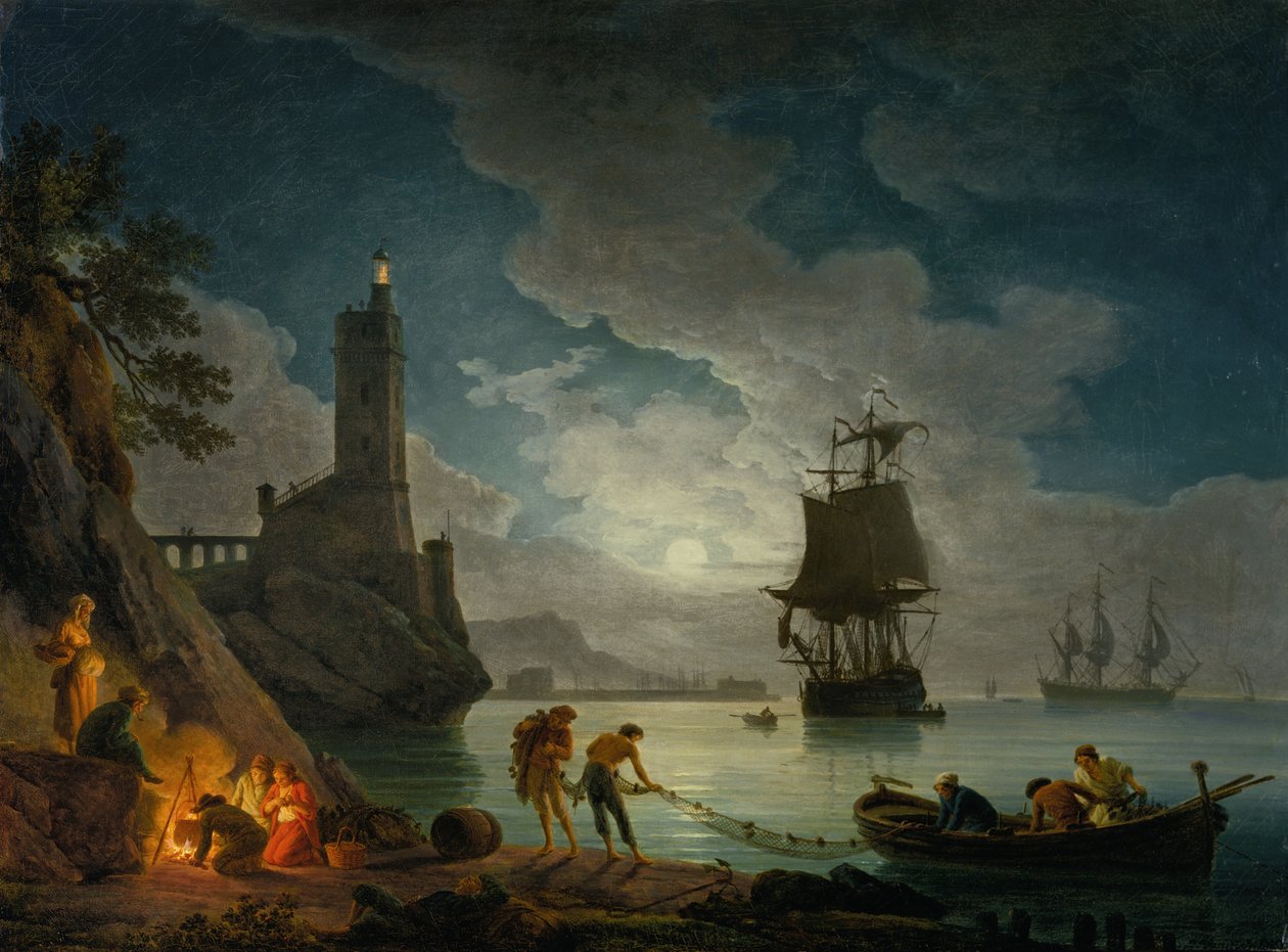 Un Porto al Chiaro di Luna da Claude Joseph Vernet