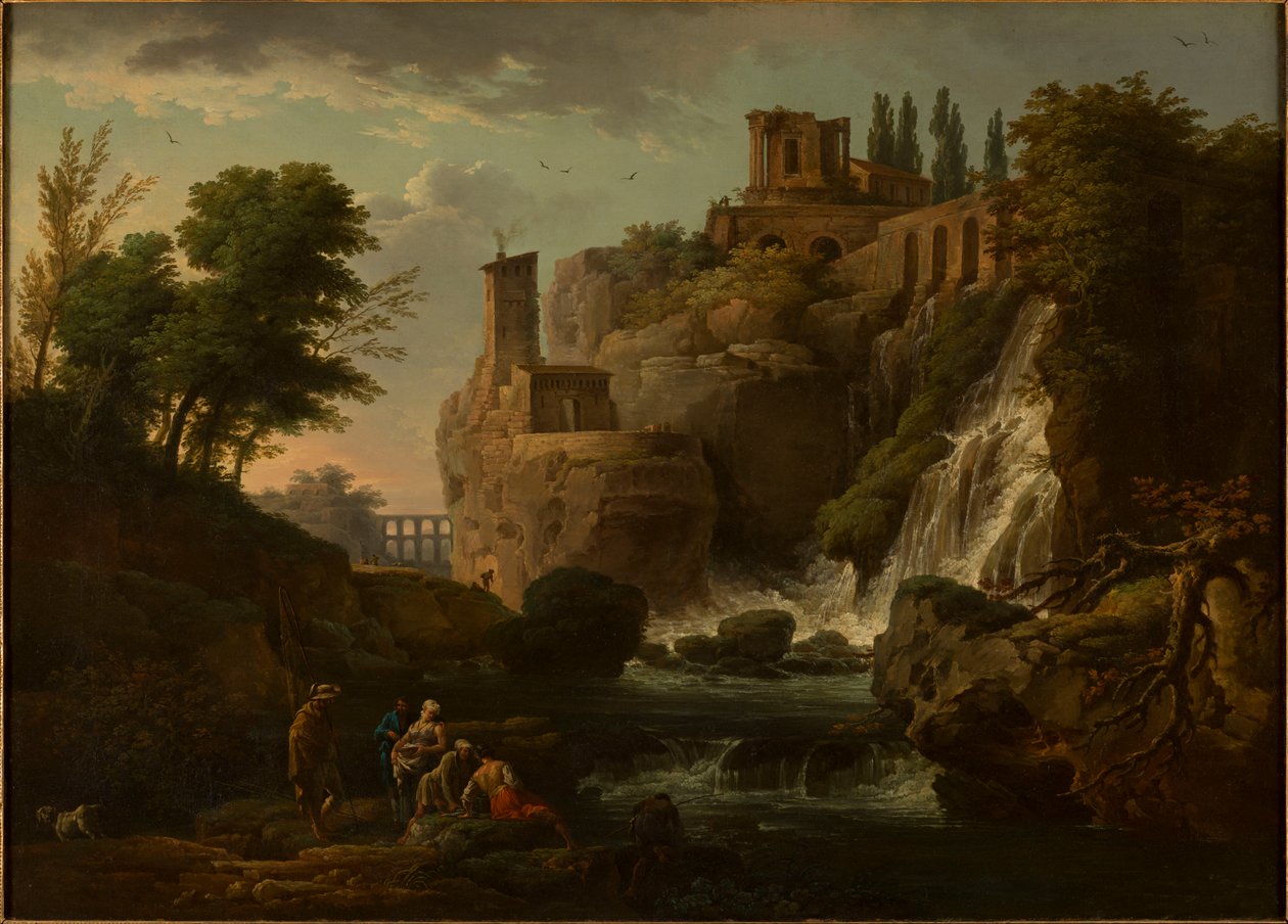 Francese: Les Cascatelles de Tivoli Paesaggio di Tivoli da Joseph Vernet