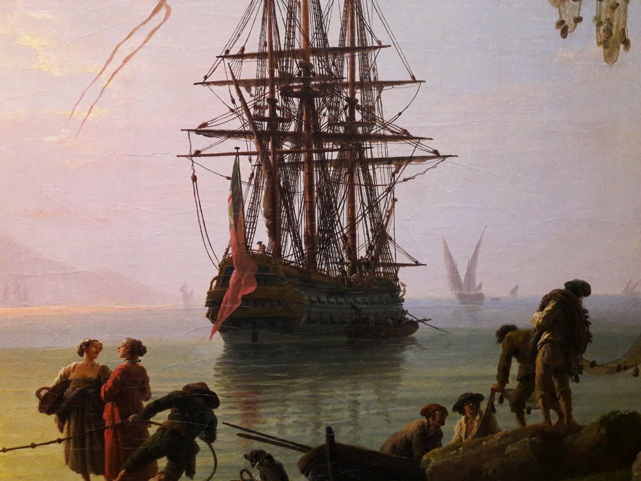 Vista di un porto al mattino (Mattina)


 (dettaglio). da Joseph Vernet