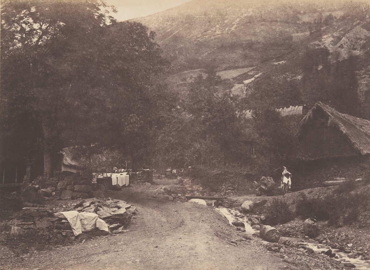 Villaggio di Montaubant preso da Luchon, 1853 da Joseph Vigier