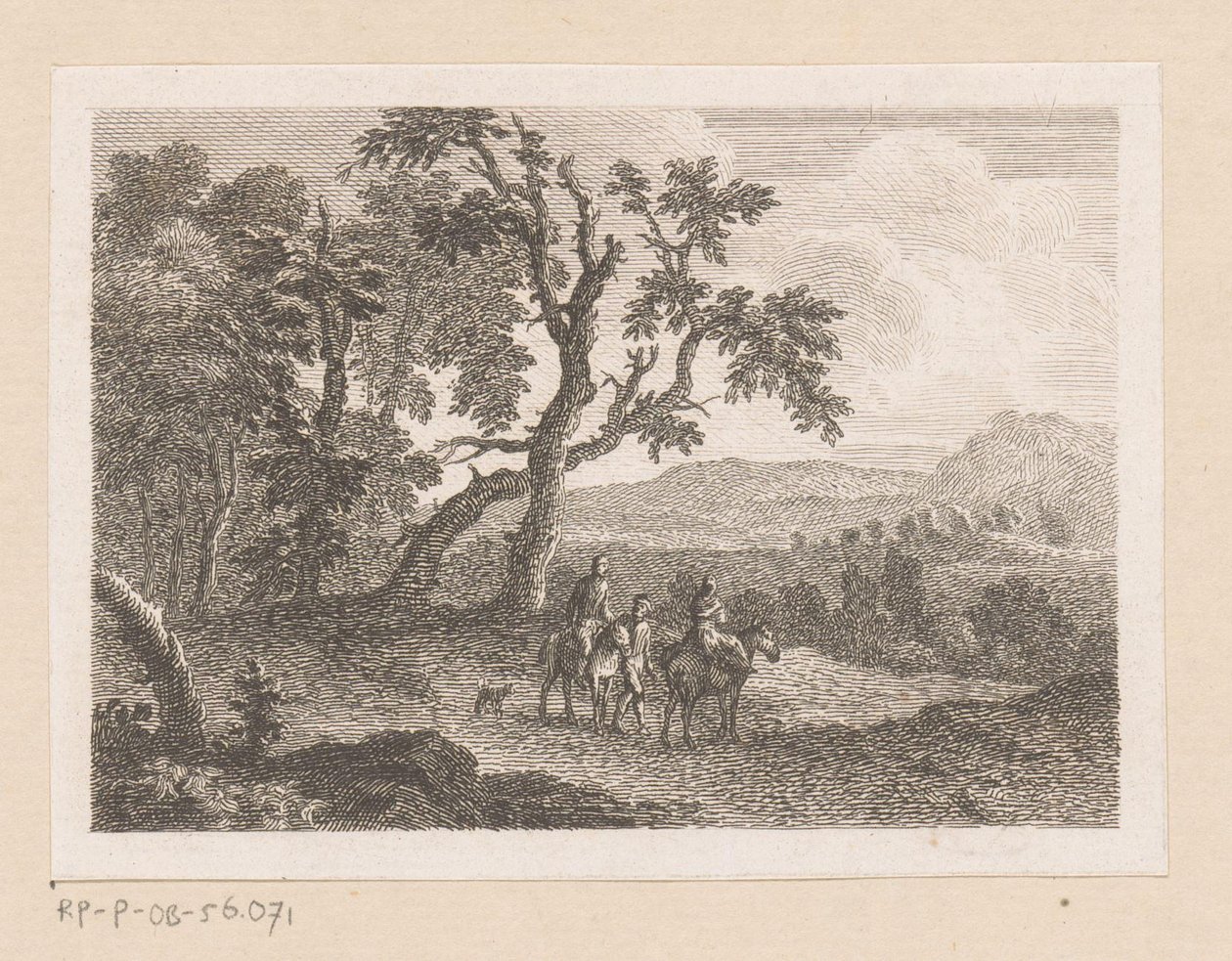 Paesaggio con due cavalieri e un uomo a piedi da Joseph Wagner (possibly)