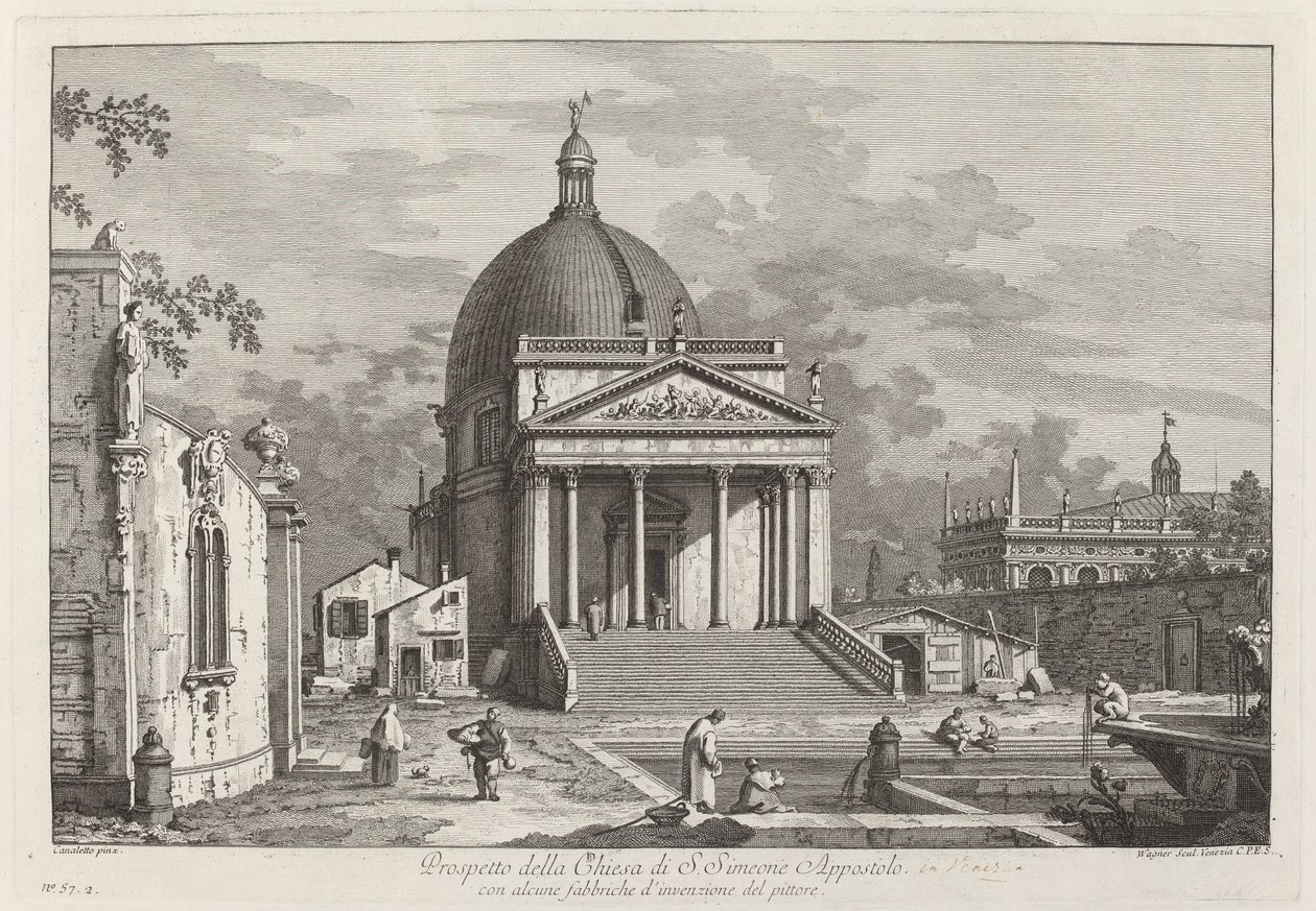 Prospetto della Chiesa di S. Simeone Apostolo, 1742 da Joseph Wagner