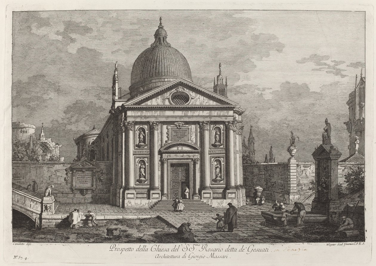 Prospetto della Chiesa del SS. Rosario detta dei Gesuati da Joseph Wagner after Canaletto