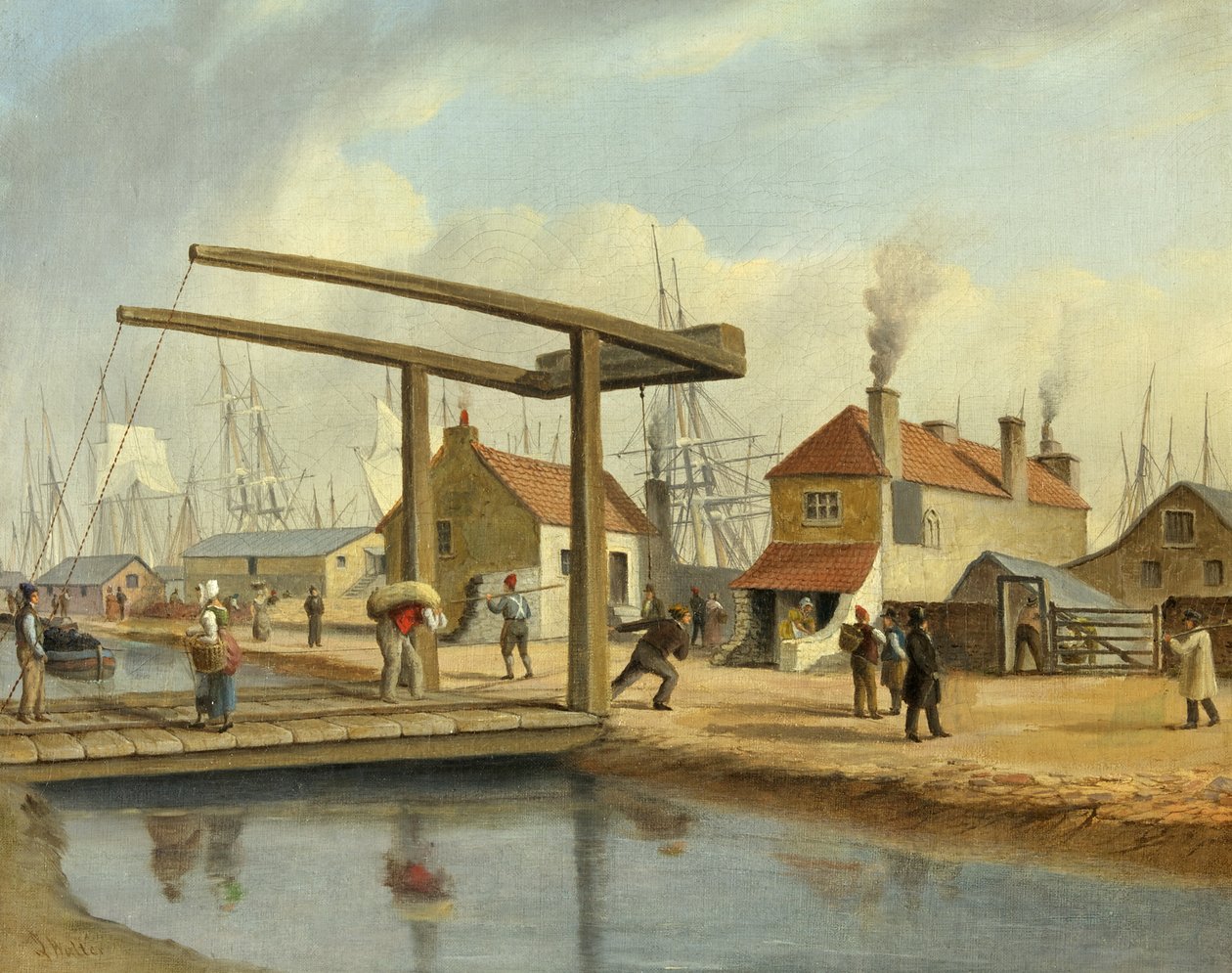 Il canale di Monmouthshire a Newport, 1800-1850 da Joseph Walter