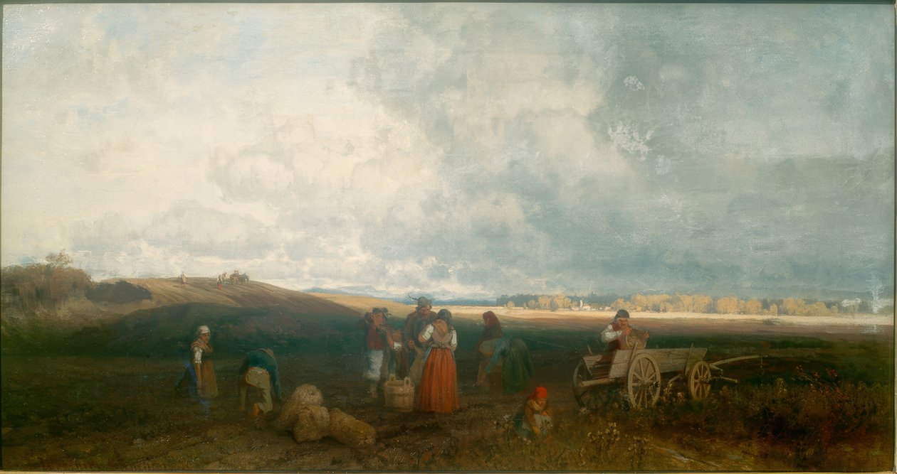 Raccolta di patate nel Chiemgau da Joseph Wopfner