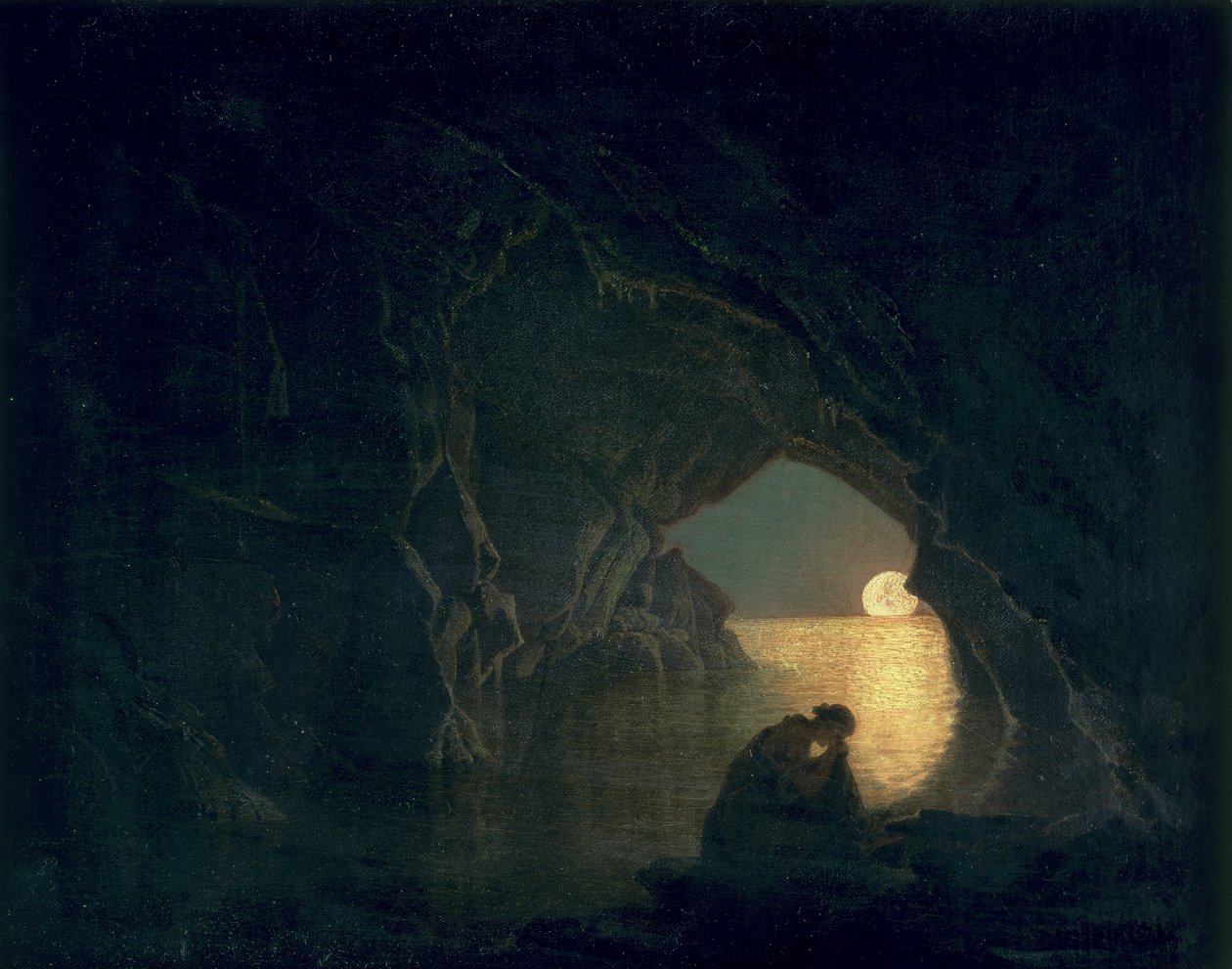 Una grotta con la figura di Giulia, 1780 da Joseph Wright of Derby