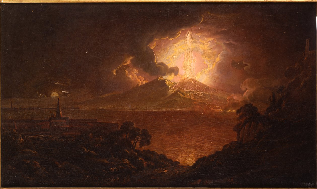 Veduta del Vesuvio in eruzione di notte da Joseph Wright of Derby