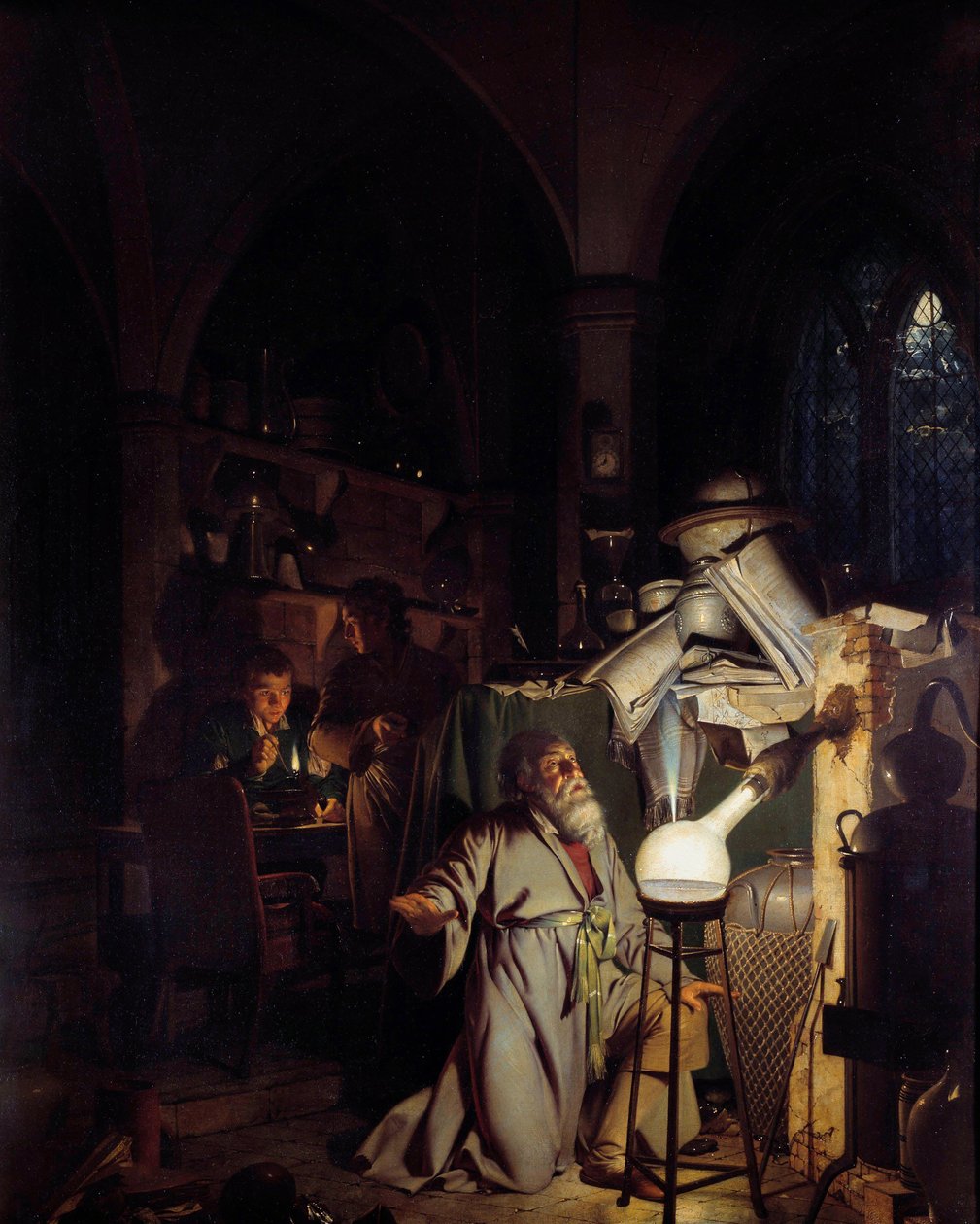 Alchimista che tenta di scoprire la pietra filosofale da Joseph Wright of Derby