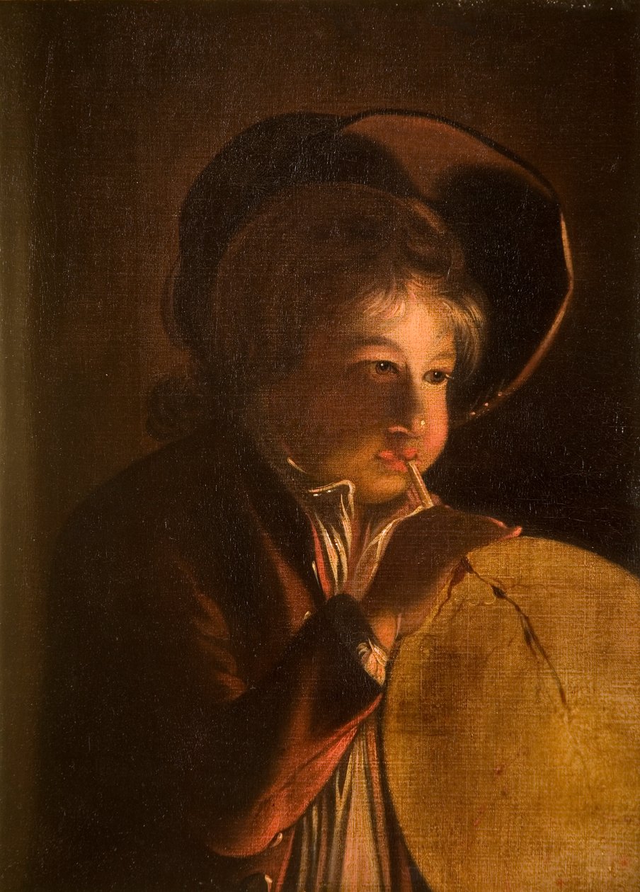 Ragazzo che soffia una vescica alla luce di una candela da Joseph Wright of Derby