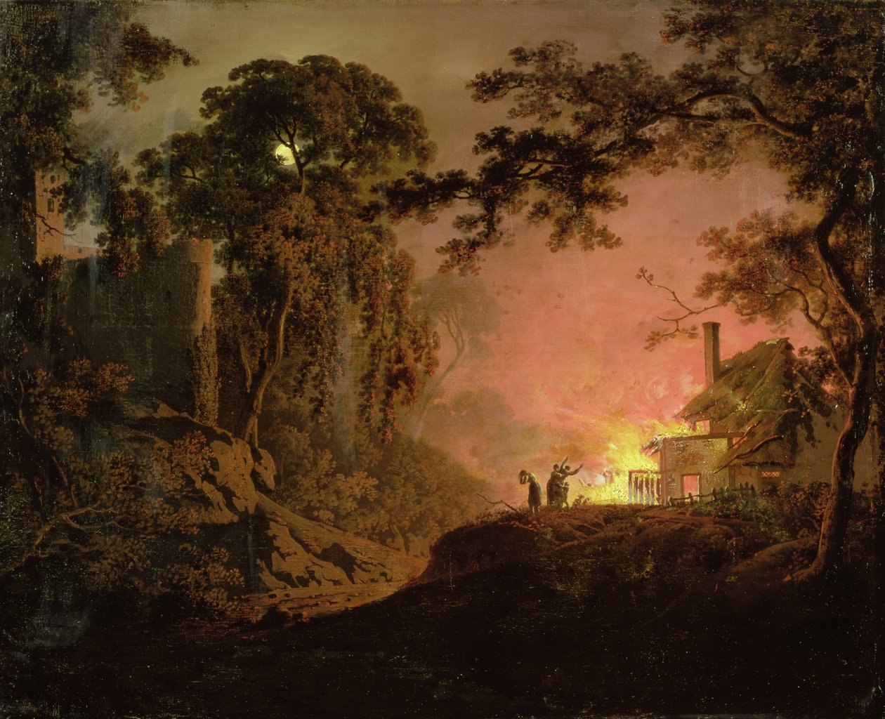 Cottage in fiamme da Joseph Wright of Derby
