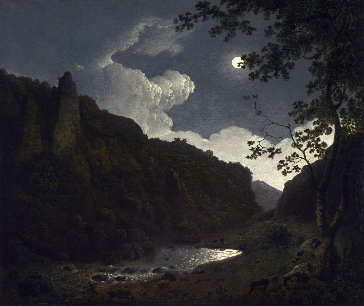 Dovedale al chiaro di luna da Joseph Wright of Derby