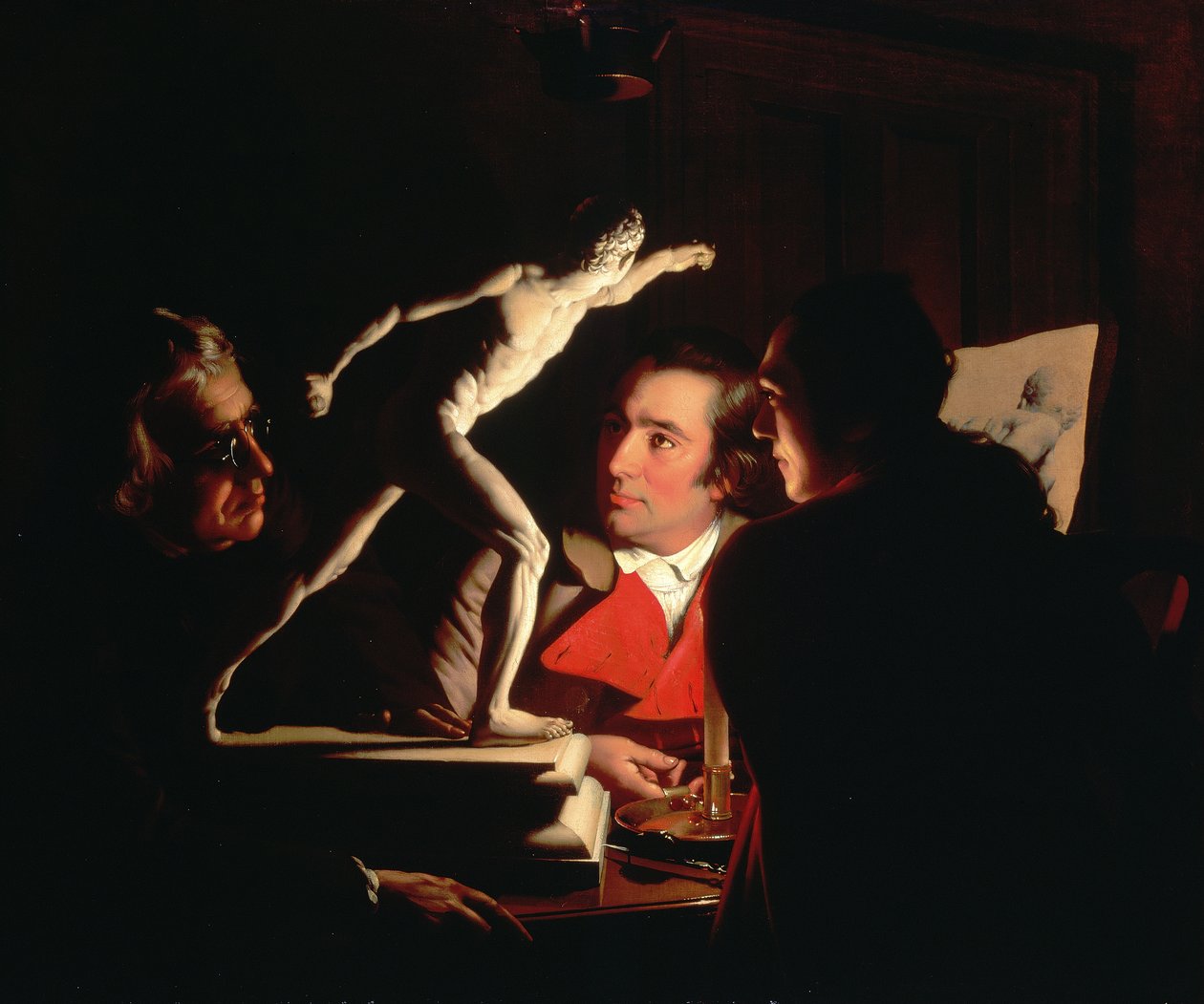 Tre persone che osservano il Gladiatore alla luce delle candele, c.1764-65 da Joseph Wright of Derby